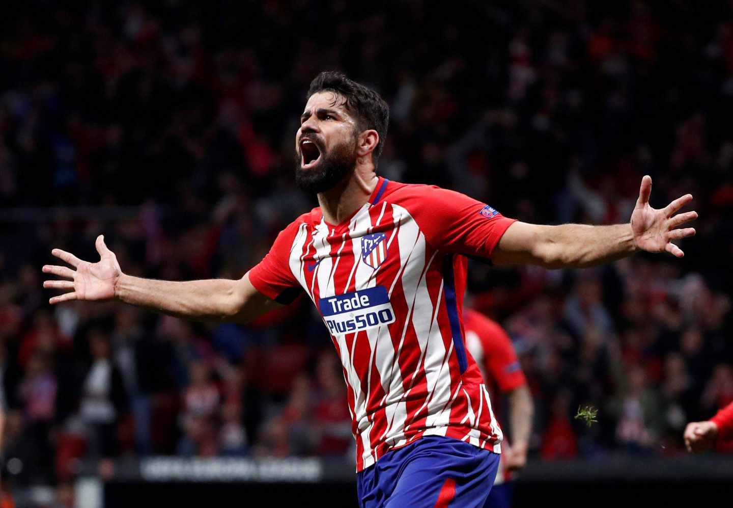 Diego Costa celebra su gol contra el Arsenal.